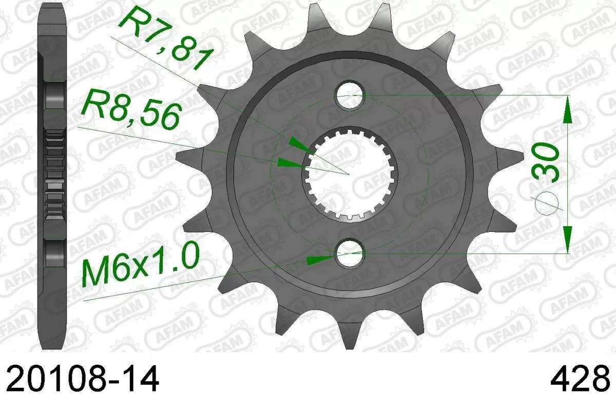 AFAM Sprocket Front 14T - 428