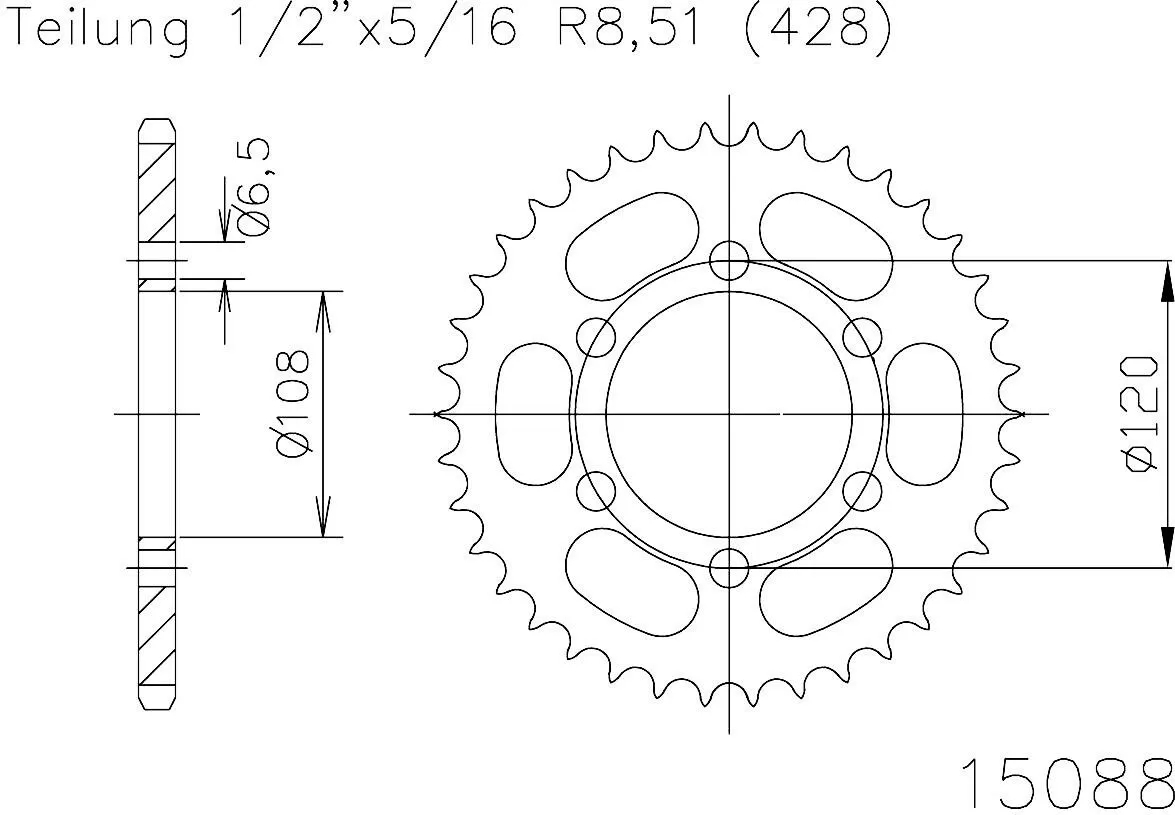 Esjot Sprocket Rear Steel 49T - 428