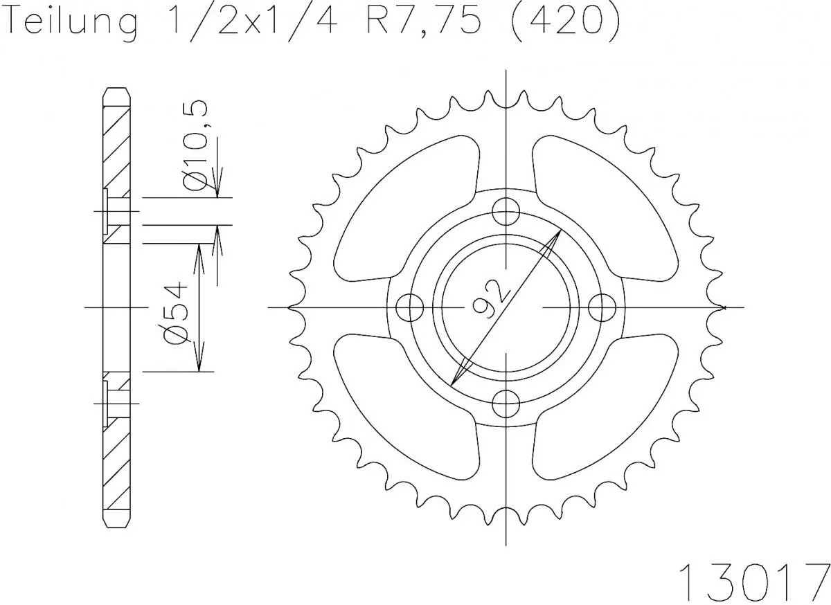 Esjot Sprocket Rear Steel 47T - 420