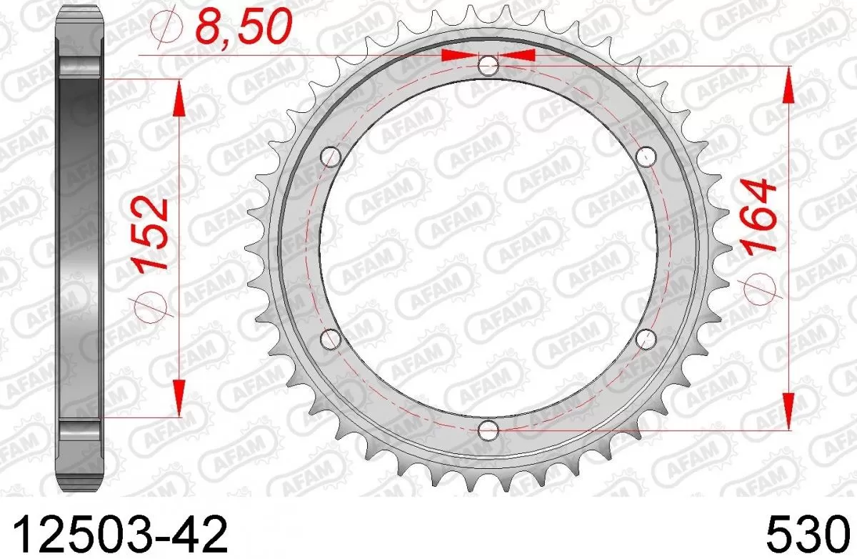 AFAM Sprocket Rear Steel 42T - 530