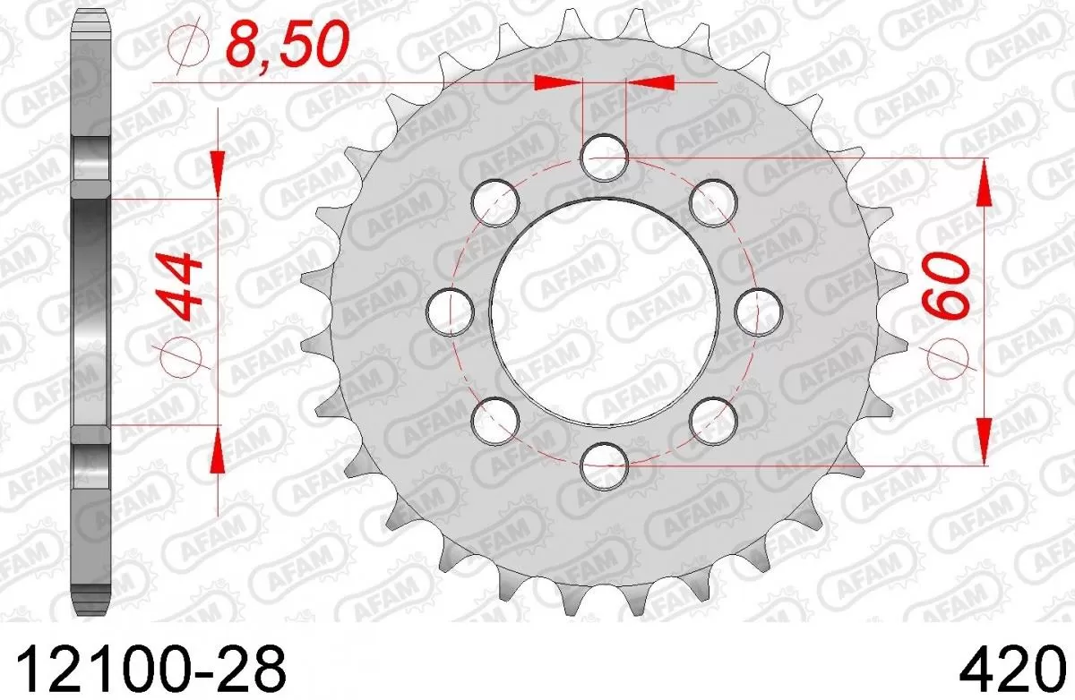 AFAM Sprocket Rear Steel 28T - 420