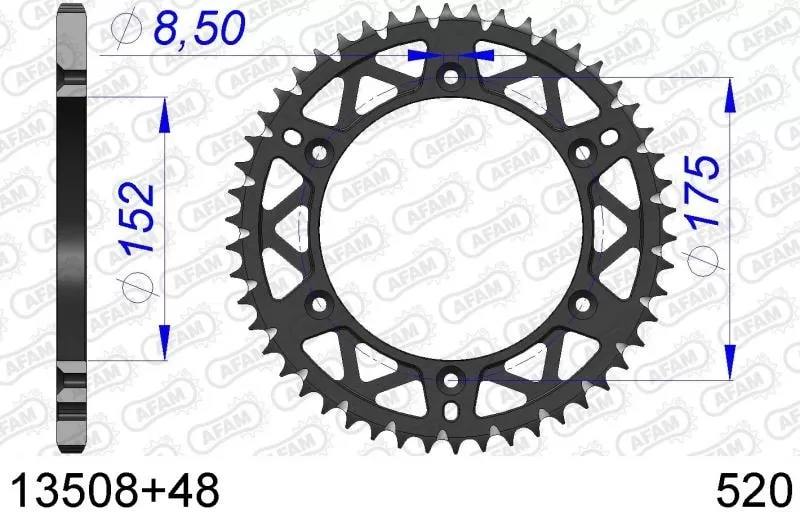 AFAM Sprocket Rear Aluminium 48T - 520