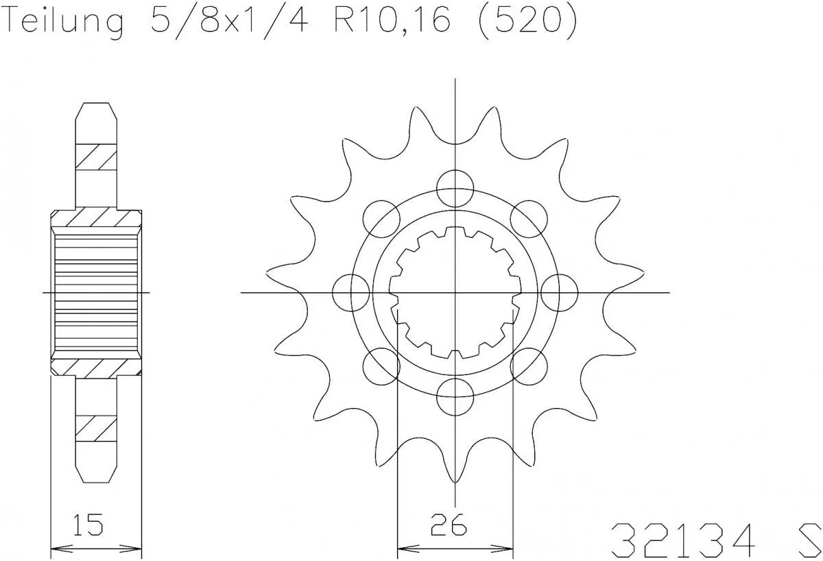 Esjot Sprocket Front LIGHT 16T - 520