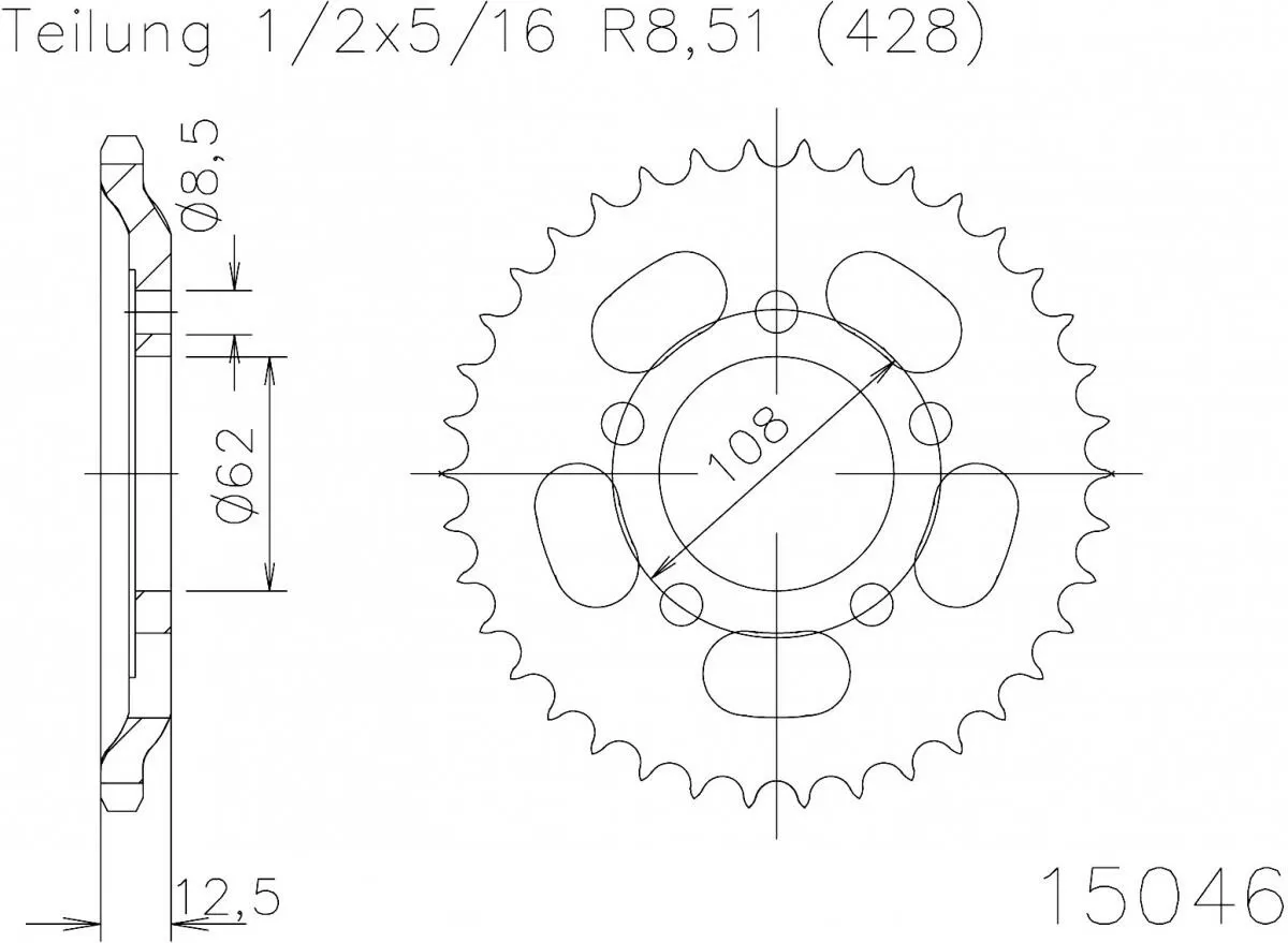 Esjot Sprocket Rear Steel 49T - 428