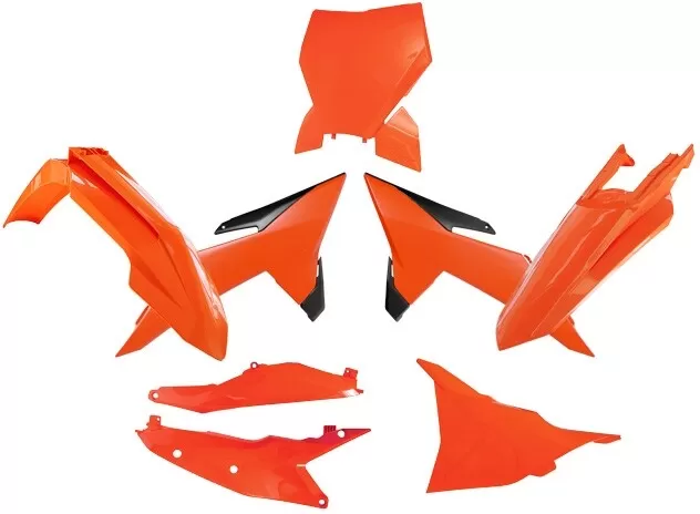 Rtech Plastic Kit 6 Pcs Neon Orange-Black KTM SX 125/250/300 2025