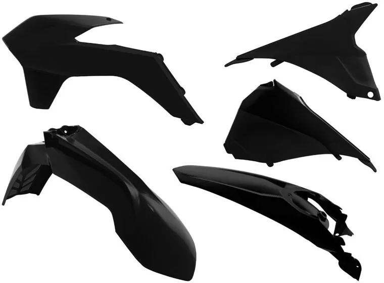 Rtech 5-Piece Plastics Kit Black for KTM EXC/EXCF 14-16
