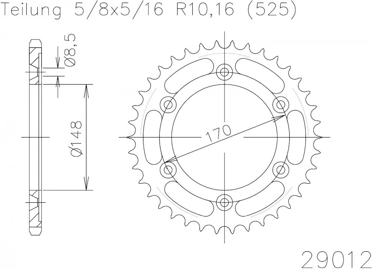 Esjot Sprocket Rear Steel 47T - 525