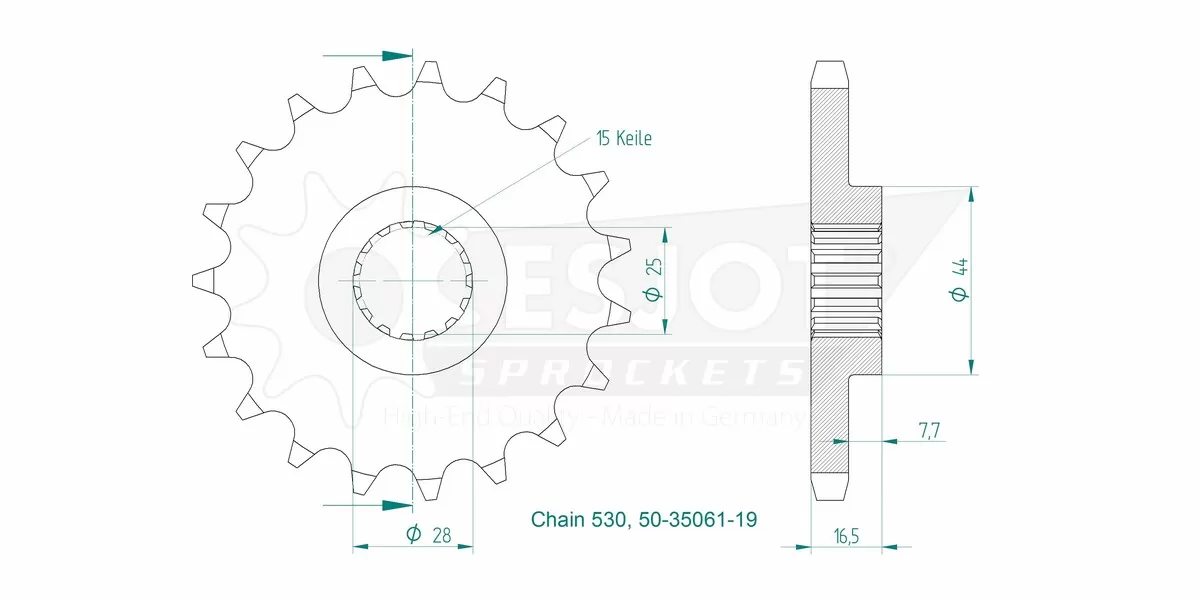 Esjot Sprocket Front 19T - 530