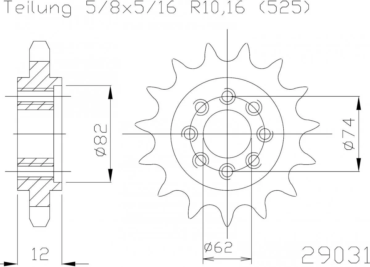 Esjot Sprocket Front 22T - 525