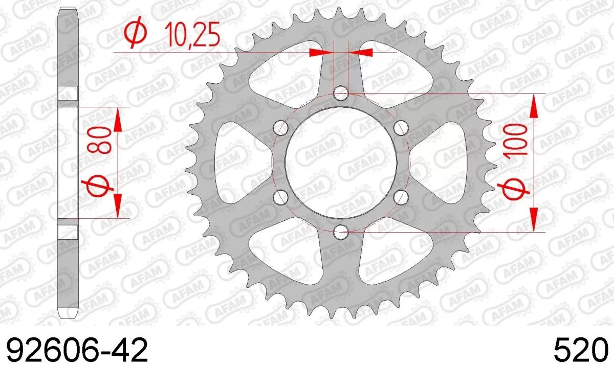AFAM Sprocket Rear Steel 42T - 520