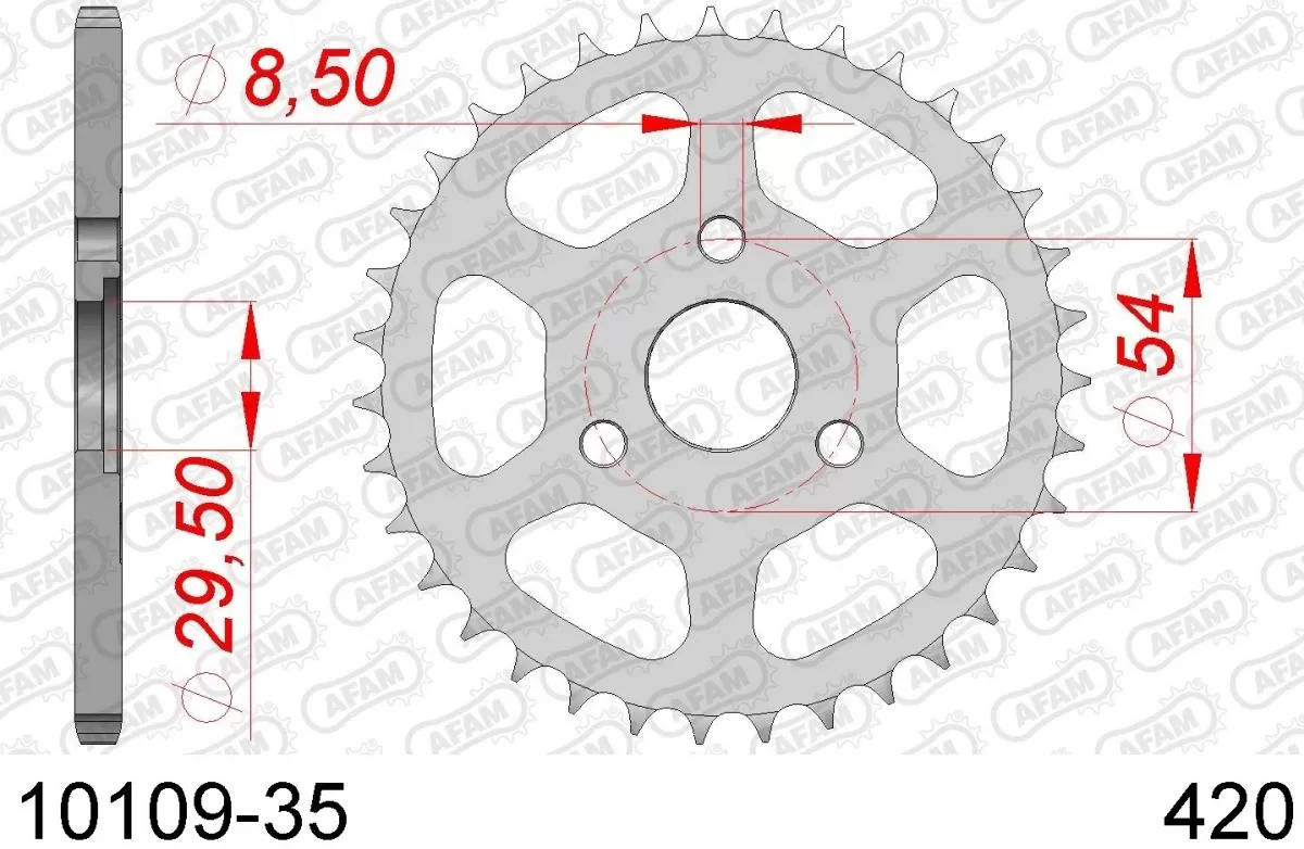 AFAM Sprocket Rear Steel 35T - 420
