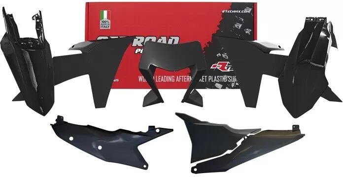 Rtech Plastic Kit 6-piece Black KTM EXC/XC-W/XCF-W 2024