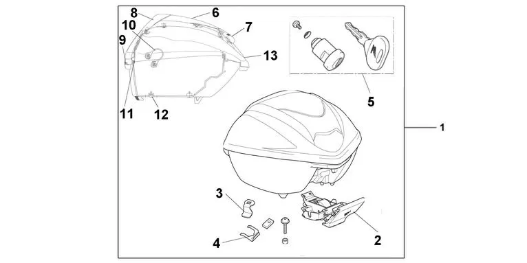 Honda Kit 35L Topbox*Pearl Cool White