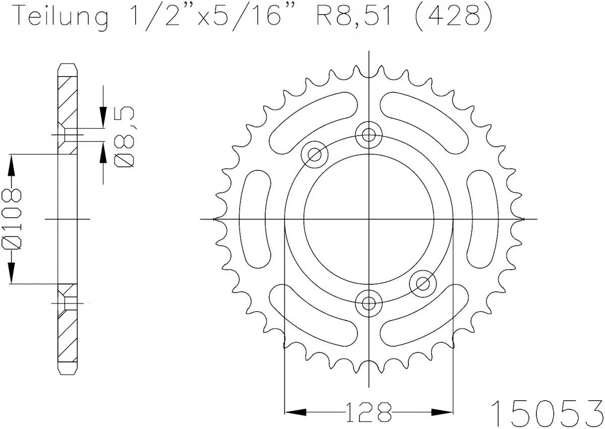 Esjot Sprocket Rear Steel 57T - 428