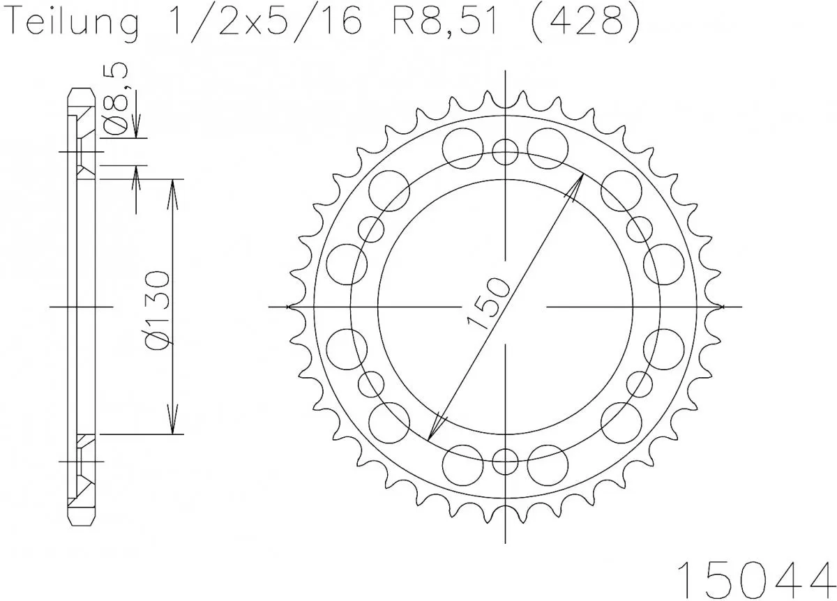 Esjot Sprocket Rear Steel 54T - 428