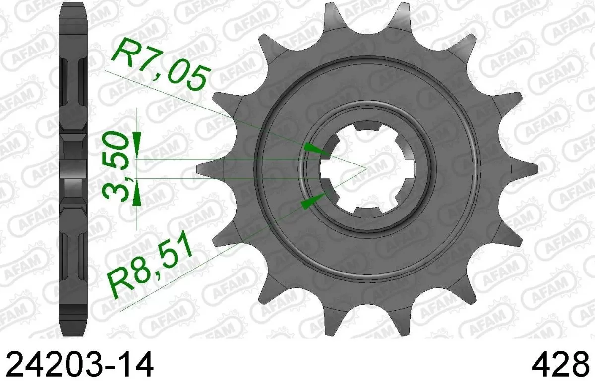 AFAM Sprocket Front 14T - 428