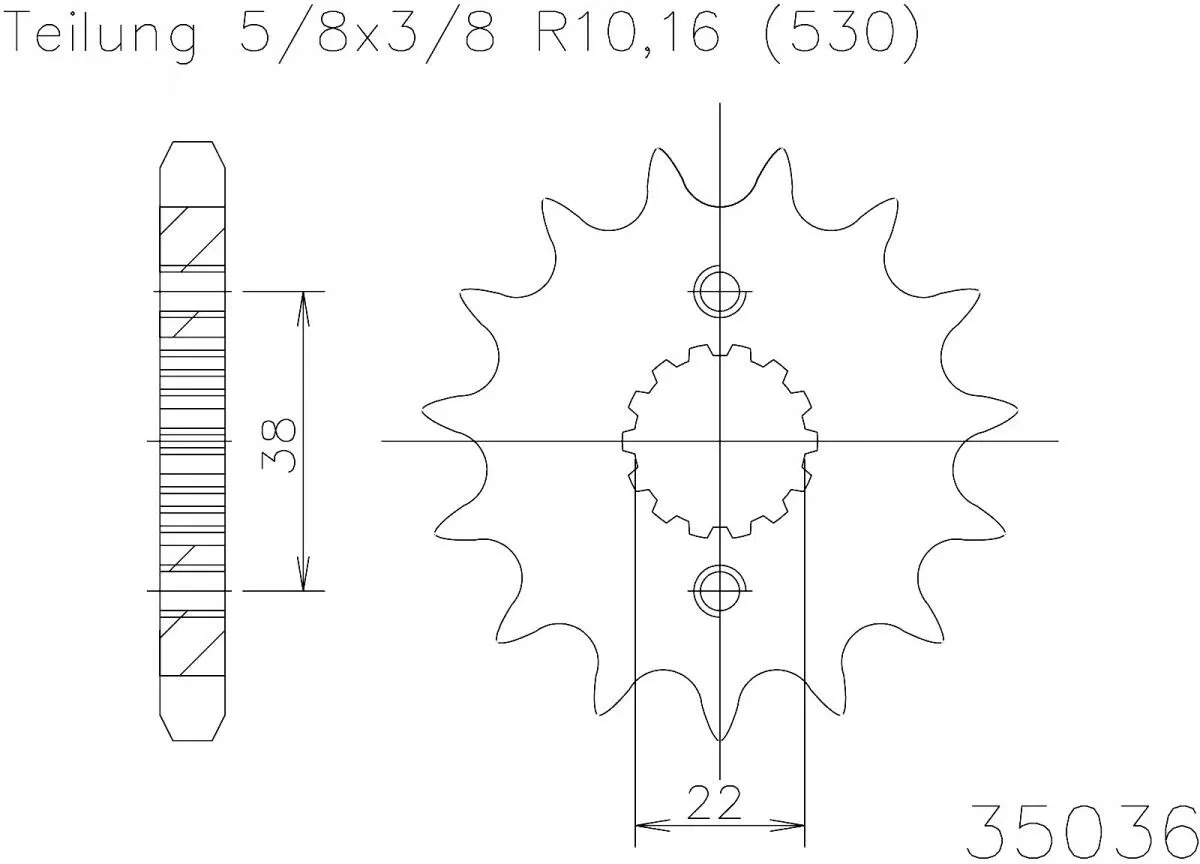 Esjot Sprocket Front 14T - 530