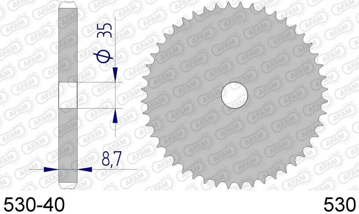 AFAM Sprocket Rear Aluminium - Blank - 530
