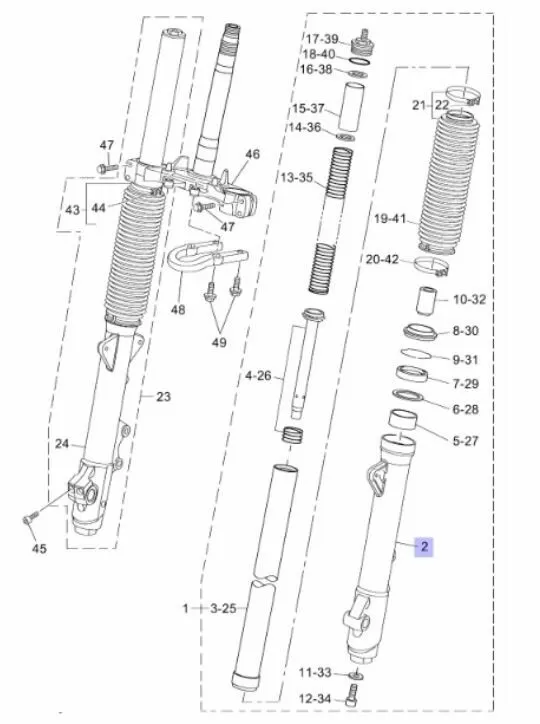 Yamaha Front Fork Outer Leg Left 11D231261000