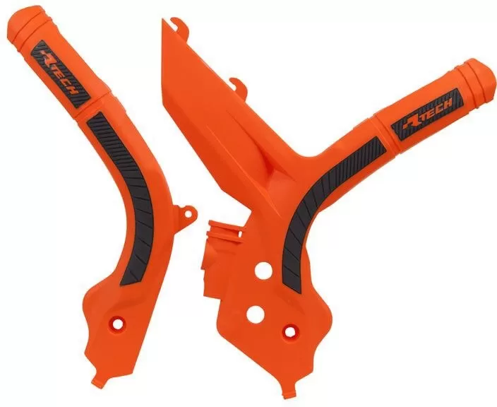 Rtech Plastic Frame Protector Orange/Black KTM SXF 19- / EXC 20-
