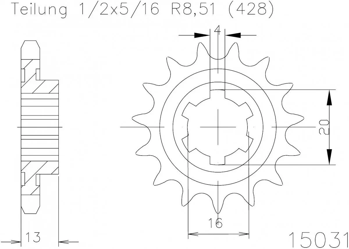 Esjot Sprocket Front 16T - 428