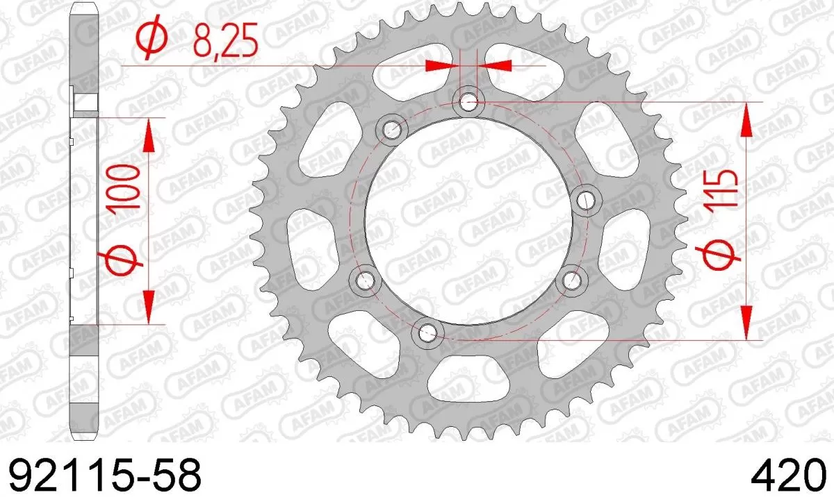 AFAM Sprocket Rear Steel 58T - 420