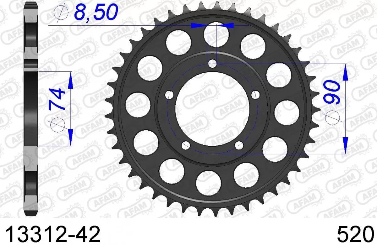 AFAM Sprocket Rear Aluminium 42T - 520