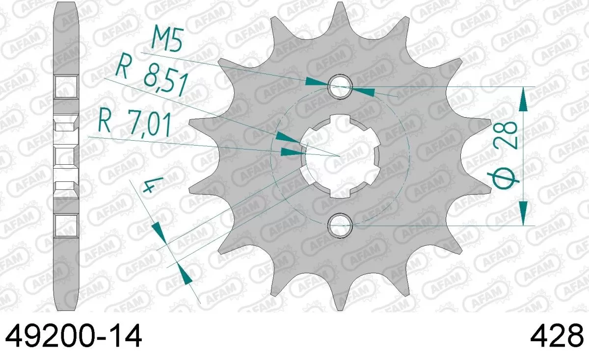 AFAM Sprocket Front 14T - 428