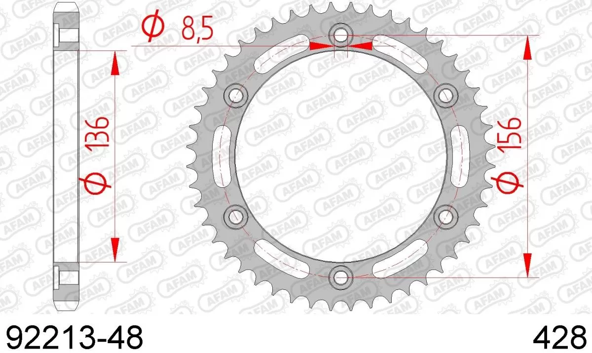 AFAM Sprocket Rear Steel 48T - 428