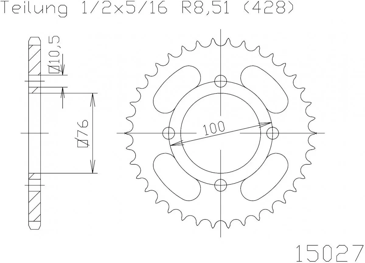 Esjot Sprocket Rear Steel 56T - 428