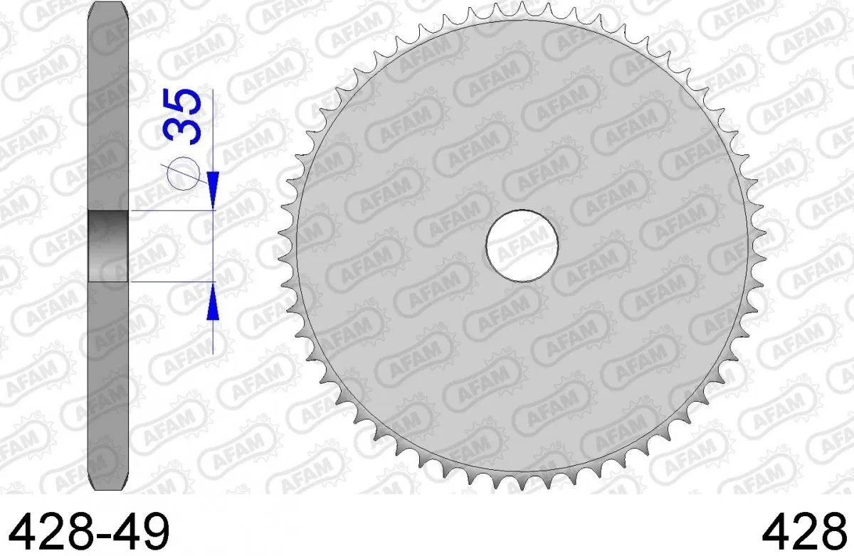 AFAM Sprocket Rear Aluminium - Blank - 428
